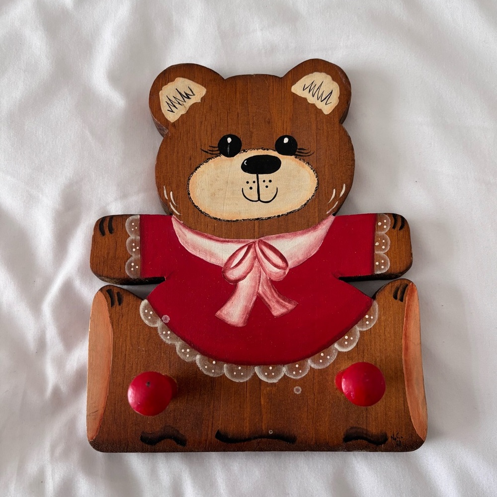 Vintage Wooden Bear Wall Hook